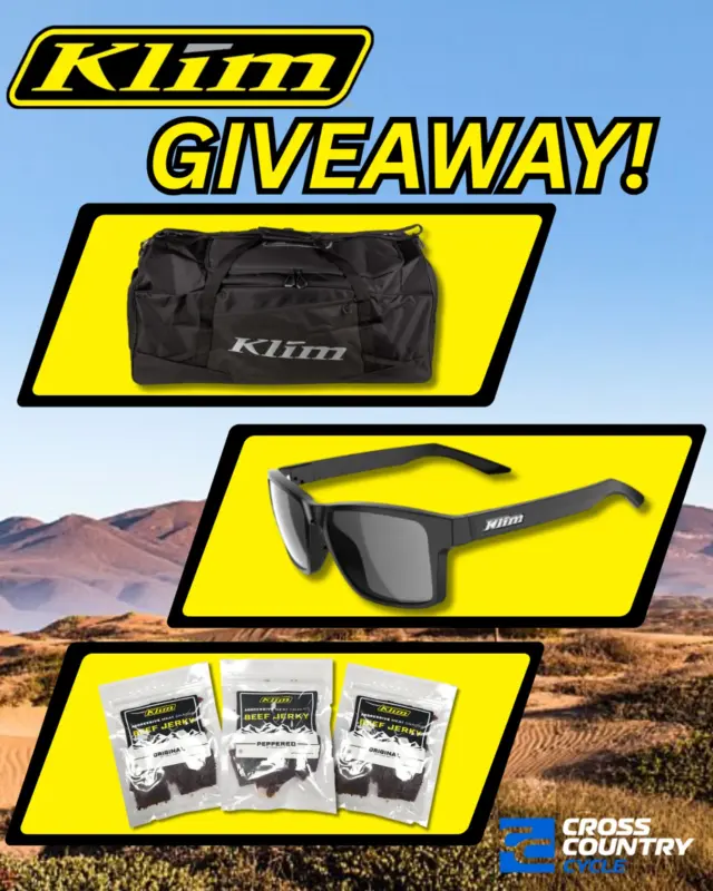 GIVEAWAY!!

We are kicking off the riding season with a @klimmotorcycle giveaway! To enter, all you have to do is follow us and tag a friend in the comments. Each INDIVIDUAL comment with a tagged friend = 1 entry. Unlimited entries! Share to your story and tag us for a bonus entry. 

Winners will be announced April 19. First prize gets the Drift Gear Bag, second place wins the Ignition Sunglasses, and third gets several packs of the tasty Aggressive Meat Snack jerky. 🏍️⛰️#motorcycles #klim #bikelife #ducati #bmwmotorrad #ridingseason