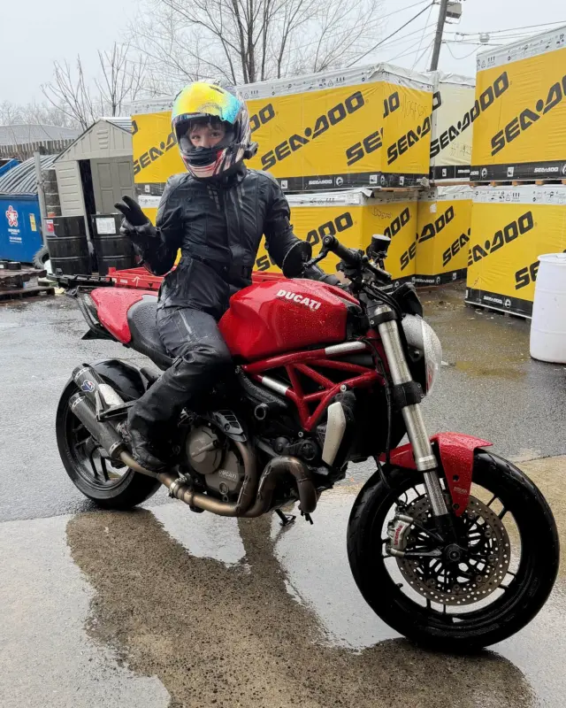 Our gear expert, Allison, rode in through the rain today wearing her favorite brand just to prove that Gore-Tex keeps her dry! 😉 Just kidding... But it really works! All Klim GORE-TEX jackets and pants are now on sale for a whopping 25% OFF as part of our holiday blowout savings event! The Latitude set pictured here is her gear of choice for touring and general street riding. Available in both men’s and women’s sizing. 
Hurry in because these amazing savings are only while supplies last! Once this gear is gone, it’s gone until our spring restock. 
.
.
.
#klim #advriders #touring #ducati #streetriders #ducatimonster #totd