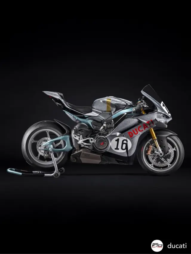 @ducati 100 Years. 10 legendary liveries. 100 masterpieces each. Collezione 100: a collector’s  edition to celebrate a century of Ducati history.

The stories that shaped Ducati come back to life through contemporary design and technology.
Once-in a lifetime opportunity for Ducatisti to embrace where legacy and innovation move as one. 

Panigale V4 S 100 // 750 Imola Desmo
Panigale V2 S 100 // 750 Super Sport Desmo
Streetfighter V4 S 100  // 900 SD Darmah
Diavel V4 RS 100  // 900 Replica
XDiavel V4 100 // 750 Super Sport aka “California Hot Rod”
Monster 100 // Monster S4Rs Tricolore
Scrambler 100  // 250 Scrambler
Hypermotard V2 SP 100 // Ducati 860 “24 Horas de Montjuïc”
DesertX 100  // Pantah “Ice”
Multistrada V4 RS 100 // 500 SL Pantah

#Ducati #Ducati100 #Collezione100