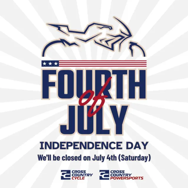 Happy 4th of July!

Wishing everyone a fun, safe, and unforgettable Independence Day. Enjoy the ride, the BBQs, and time with family and friends!

Just a reminder that we'll be closed tomorrow to celebrate the holiday.

The best part? Our 4th of July deals aren't over! We've extended our holiday specials through next week, so you still have time to score amazing savings on your next ride.

Have a great holiday, and we'll see you soon! 🏍️💥

#Happy4thOfJuly #RideSafe #CrossCountryPowersports #CrossCountryCycle #FreedomToRide